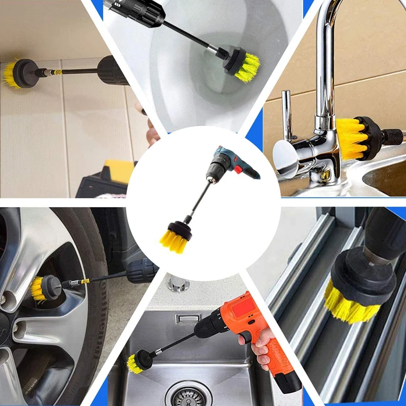 13 шт. насадка для сверлильной щетки скрабы Чистящая Щетка мощный скруббер Набор