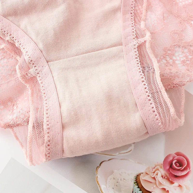 Женское нижнее белье из хлопка с кружевной отделкой и бантом wateheart голубое