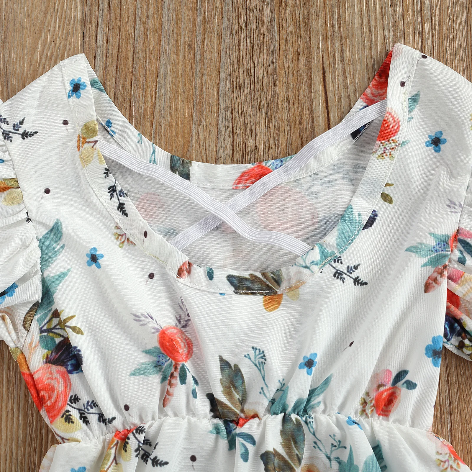 

Baby Newborn Girls Floral Print Romper Ruffle Short Sleeve O Neck Infant Toddler Summer Rompers Jumpsuits Baby Clothing 3-24M