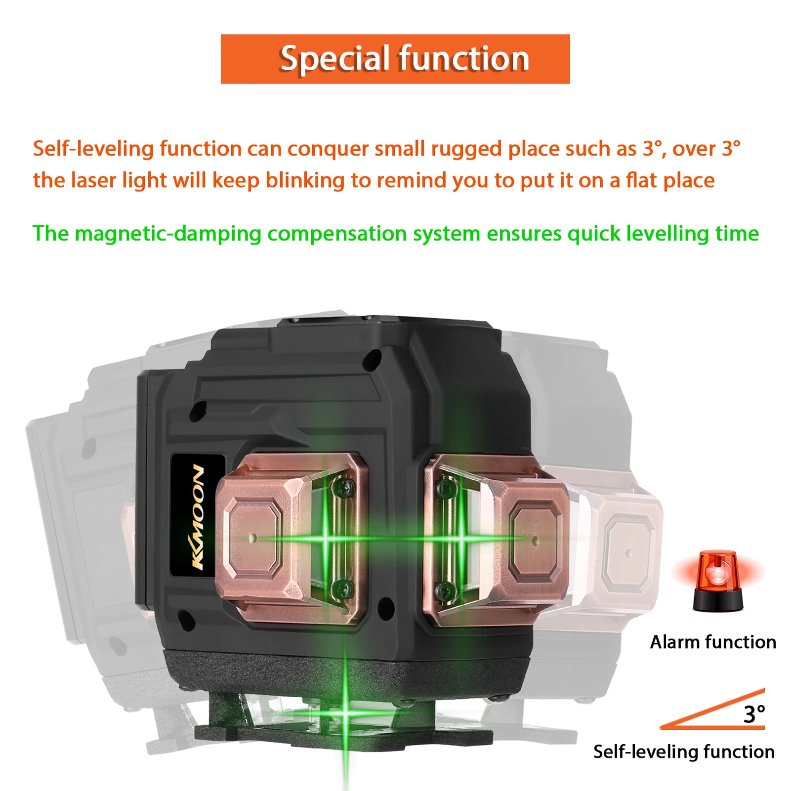 Multifunctional Laser Level 3D 12 Lines Green Leveling Device Vertical Horizontal Self-leveling 360 | Инструменты
