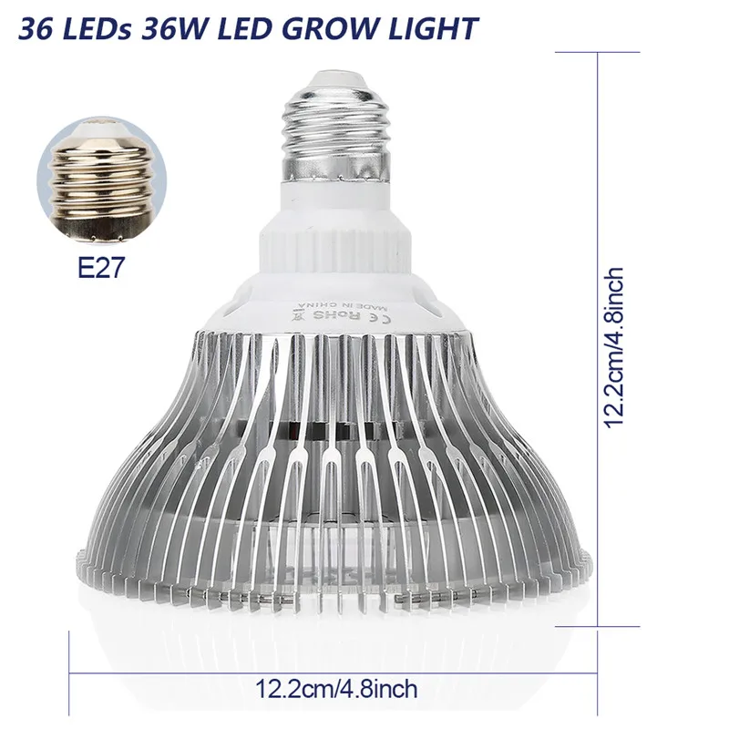 Светодиодсветильник лампа для выращивания растений 24/36/52/58 Вт E27 AC85 265 в|light pendant