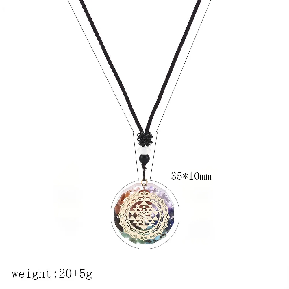 

Men Nature Stone Pendant Yoga Necklace Sacred Geometry Chakra Energy Necklace Christmas Gift for Women