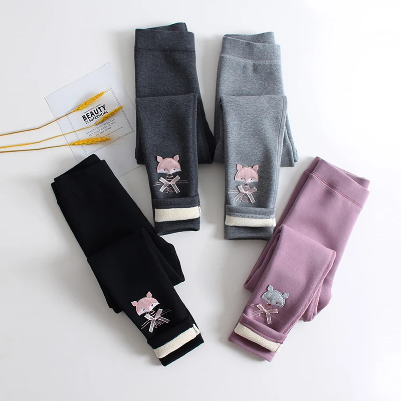 Флисовые леггинсы для маленьких девочек зимние теплые плотные длинные штаны