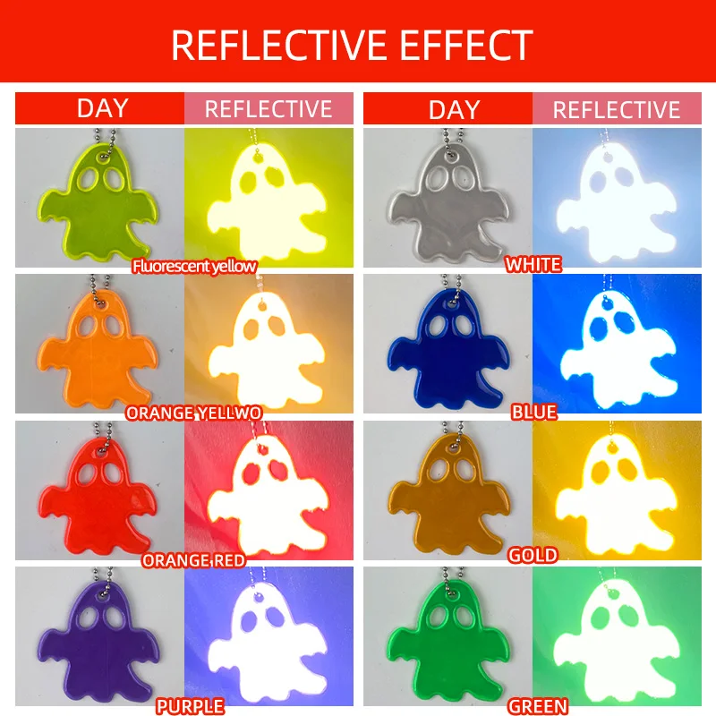 50 Хэллоуин призрак красивый светоотражающий ключ пряжка очаровательная сумка