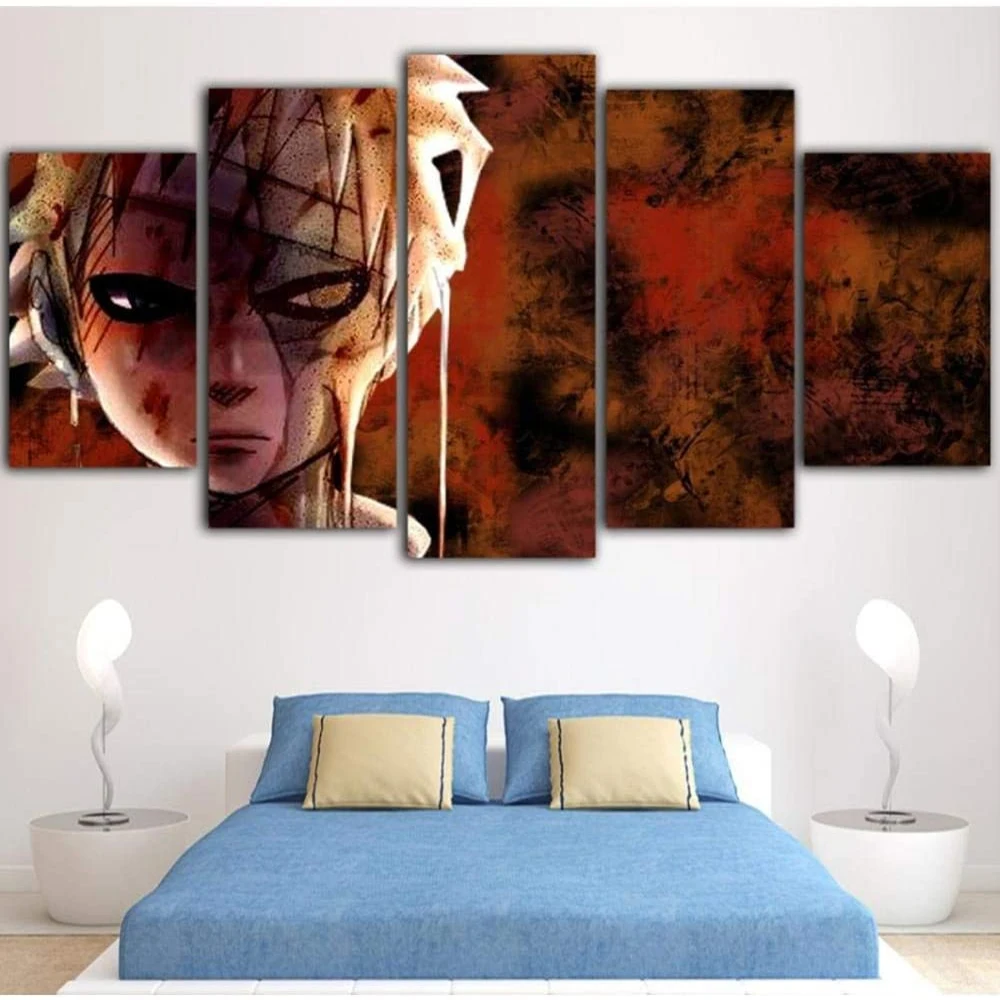 

5 Piece Wall Art Canvas Anime Manga Ninja Pictures Figure Gaara Posters And Prints Modern Living Room Decoration Paintings