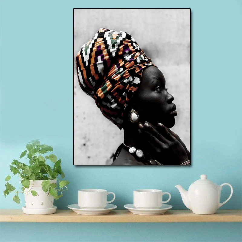 Черная Обнаженная африканская живопись маслом холст Скандинавская Настенная