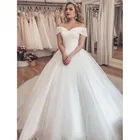 Свадебное платье с блестящими кристаллами, свадебное платье с открытыми плечами, бальное платье невесты, роскошное свадебное платье, 2022