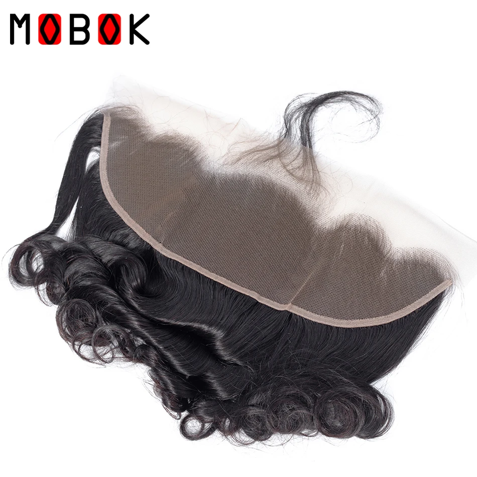 Человеческие волосы mobow монгольские свободные волнистые 13*4 кружевное