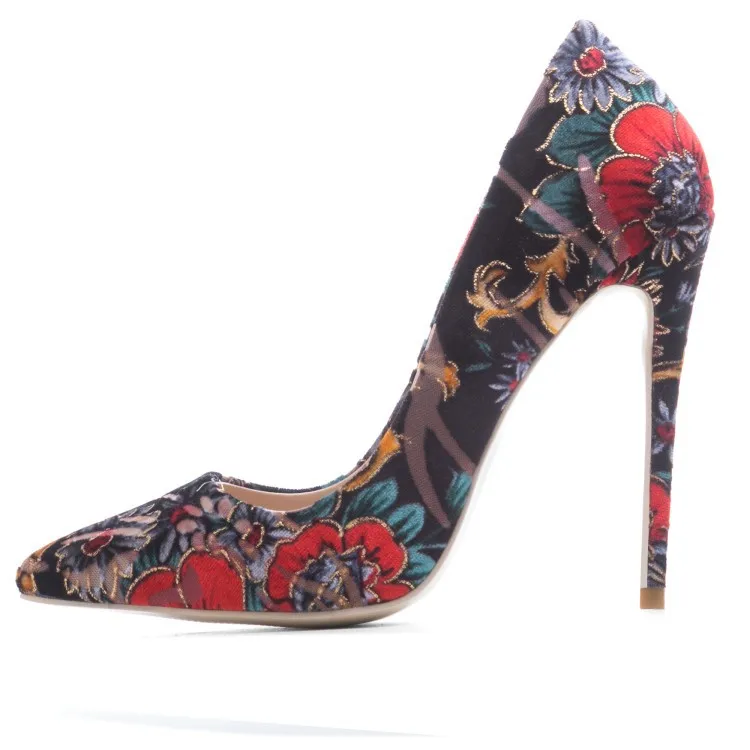 

single large size high women pumps pointed thin heels colorful women's shoes
