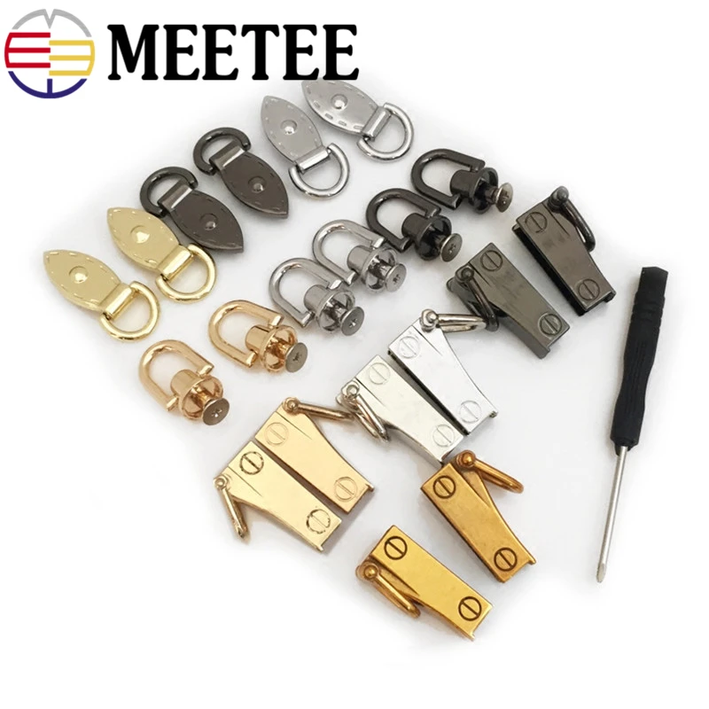 4 шт. Meetee металлическая Сумка зажим Висячие боковые пряжки-Крючки винтовые фитинги Diy Швейные вешалки ремень кожа аксессуары