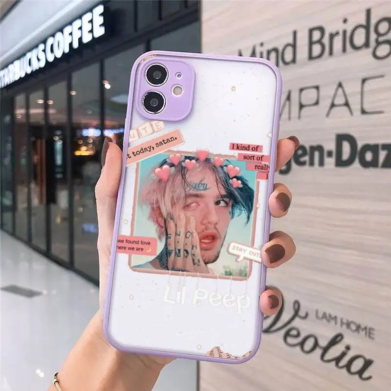 

lil peep Phone Cases matte transparent For purple iPhone 7 8 x xs xr 11 12 pro plus max mini Clear Funda