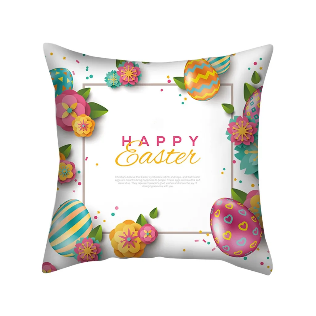 Cushion Cover Easter Pattern Geometric Print Soft Pillowcase Festive Atmospher Decorative Pillows 2020 Hot Sale | Дом и сад