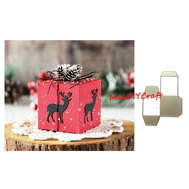 Маи Рождественская коробка для конфет металлические режущие штампы трафареты DIY
