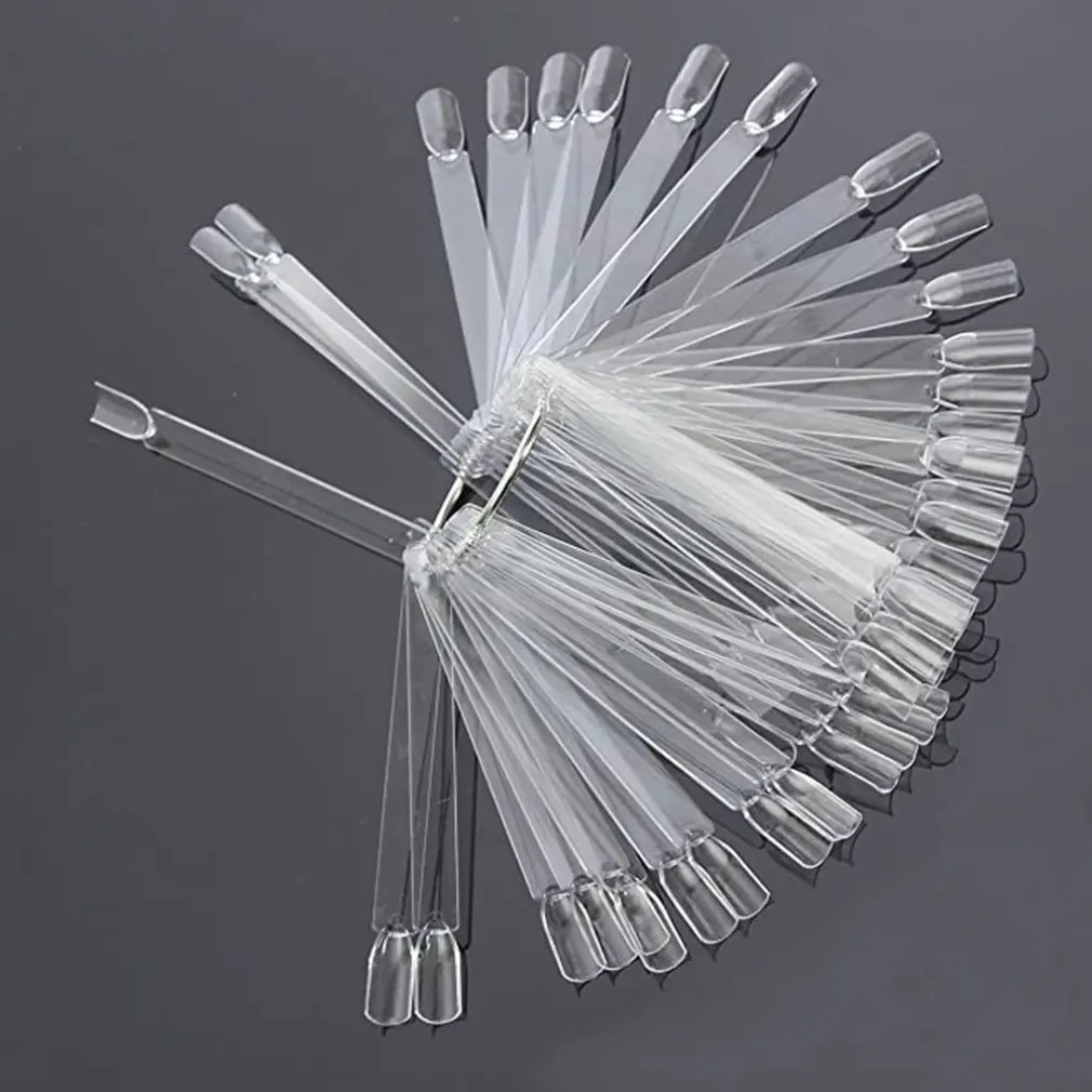 Дисплей лака для ногтей с прозрачной кожей Веерообразный образец |