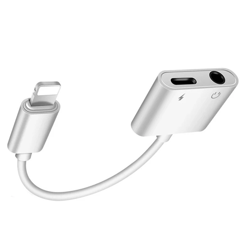 2 в 1 аудио адаптер с подсветкой 3 5 мм разъем для наушников iPhone X XS 11 12 Pro Max XR 7 8 Plus