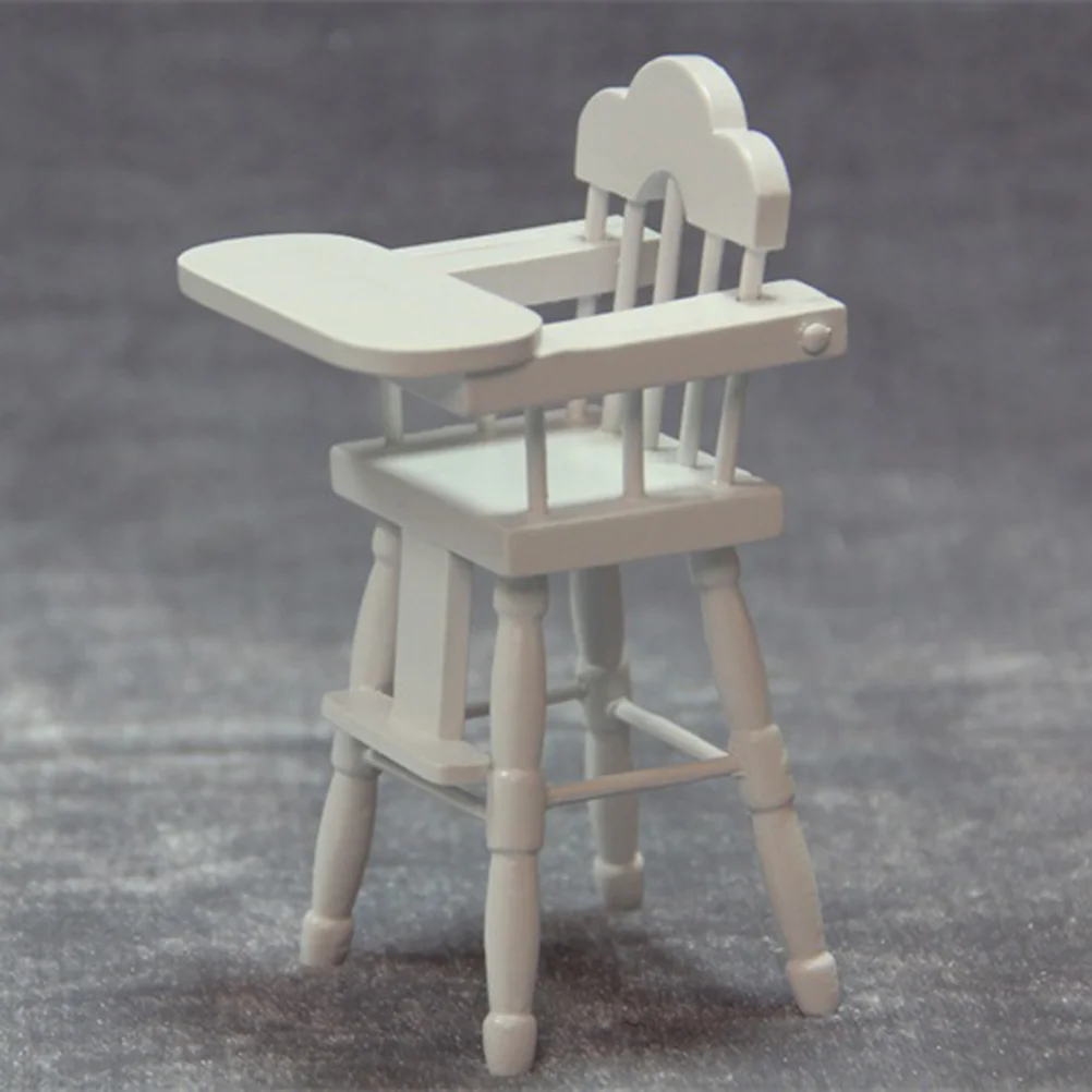 High Chair Highchair Baby Kids Furniture Toys Miniature Feeding Mini Gift Decorations Toy Ornament House Birthday Toddler