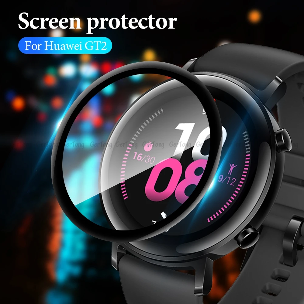 Закаленное 3d стекло с полным покрытием для Huawei Watch GT2 42 мм защитная стеклянная