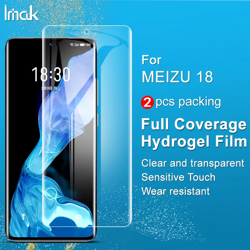 

for Meizu 18 Pro Screen Protector IMAK Full Coverage Hydrogel Film for Meizu 18