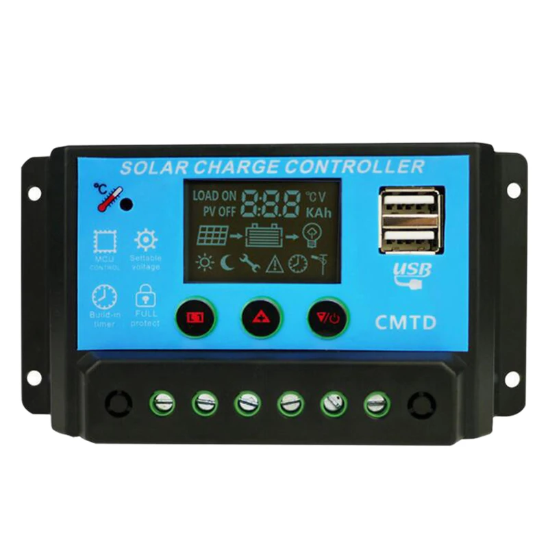 Pwm солнечная панель контроллер заряда 2X Usb авто Батарея регулятор зарядное