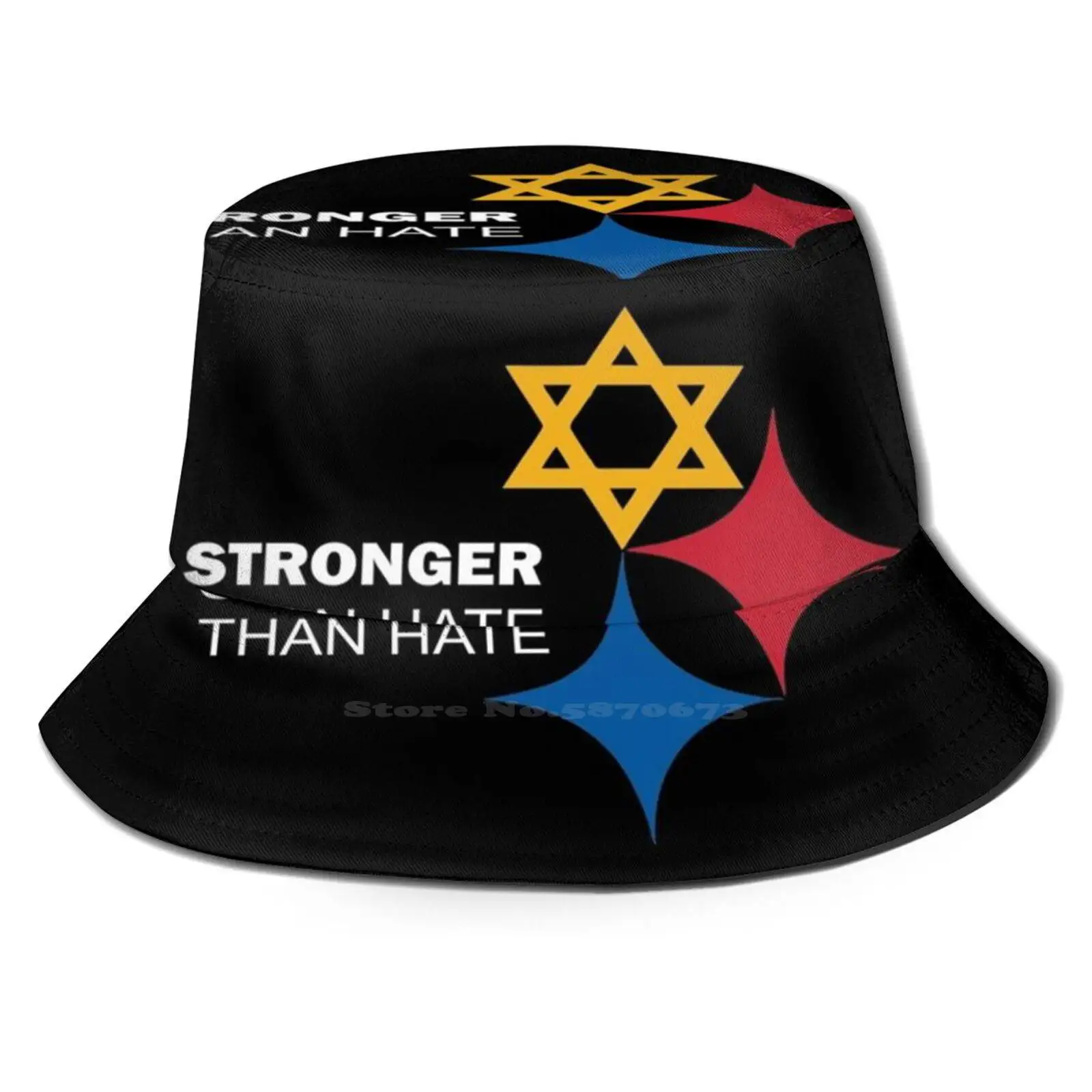 

Black Friday Sale-Pittsburgh Is Stronger Than Hate Unisex Fisherman Hats Cap 1980 8 Bit Pittsburgh Strong Jewish Love