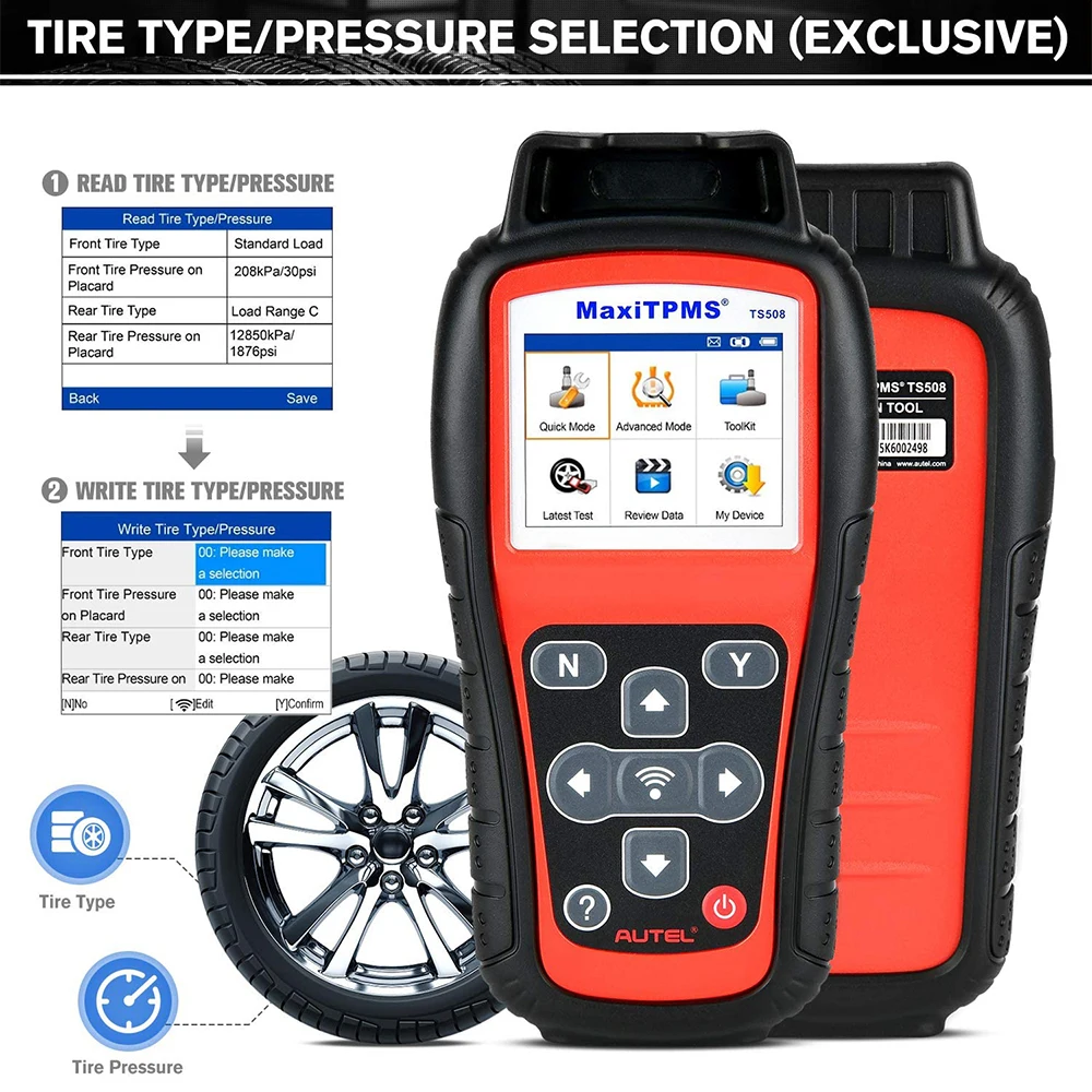 Autel MaxiTPMS TS508K TPMS диагностический инструмент с 8 шт. 2 в 1 MX датчики автомобильный