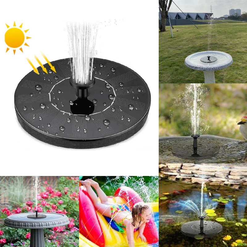 

Dia 13/16cm 6V/1W 7V/1.4W Bird Bath Solar Fountain Water Pump Round Floating Fontaine Solaire for Outdoor Pool Pond Garden Decor