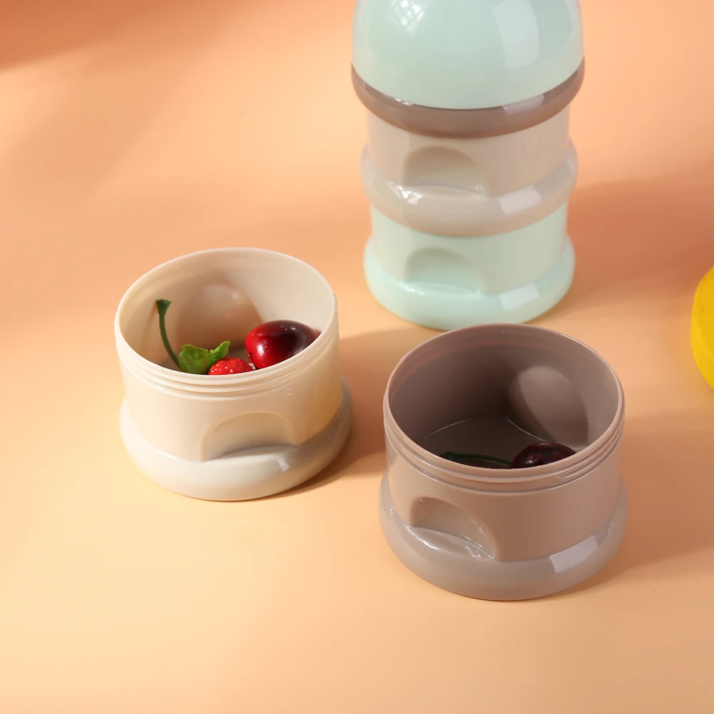 

3/4Layer Portable Baby Food Storag Box Multiple Openings Bear Shape Cereal Cartoon Infant Milk Powder Box Toddle Snack Container