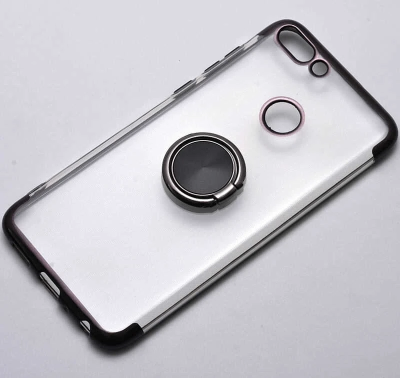 

Чехол для телефона, совместимый с Huawei P Smart Platinum Ringed, силиконовый черный чехол