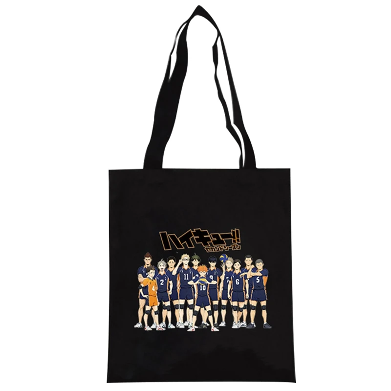 

Anime Haikyuu!! Volleyball boy Casual Large Capacity Handbags Single Shoulder Shopping Bags Daily Use Women Men Shopping Bag
