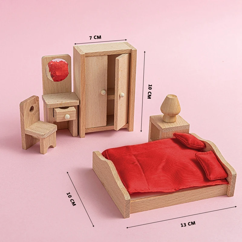 

1 Set Wooden Delicate Dollhouse Furniture Toys Set,Pretend Role Toy Children's Educational Toy House