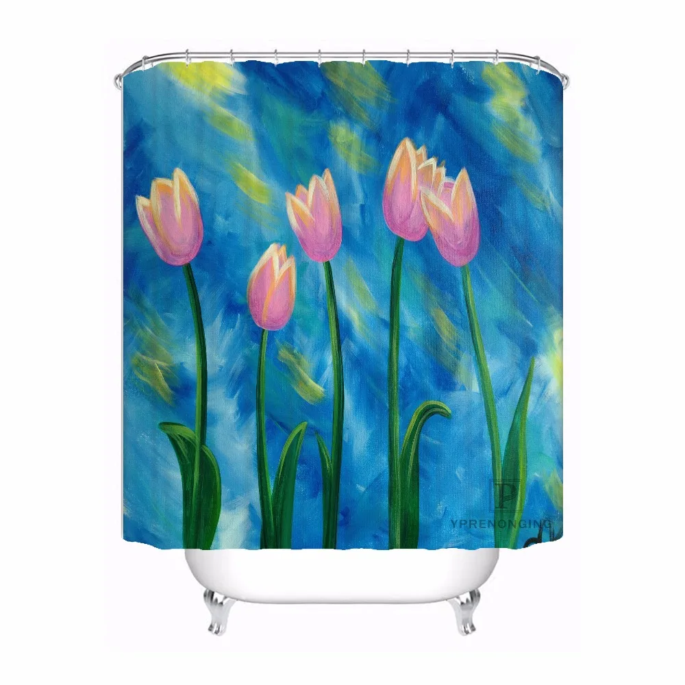 Шторка для ванной на заказ бутоны поля Красные маки цветочный Декор дома