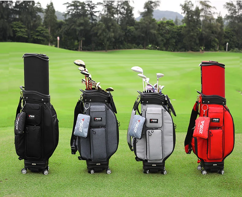 PGM Extend Pulley Golf Standard Package Travel Bag Telescopic Men Women Leopard Flat Push Double Ball Cover Aviation Big Bag