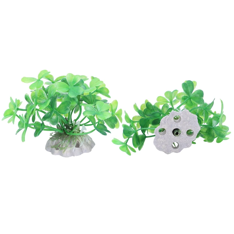 Promotion! 2 pieces Aquarium Landscaping green cloverleaf artificial aquatic plants | Дом и сад
