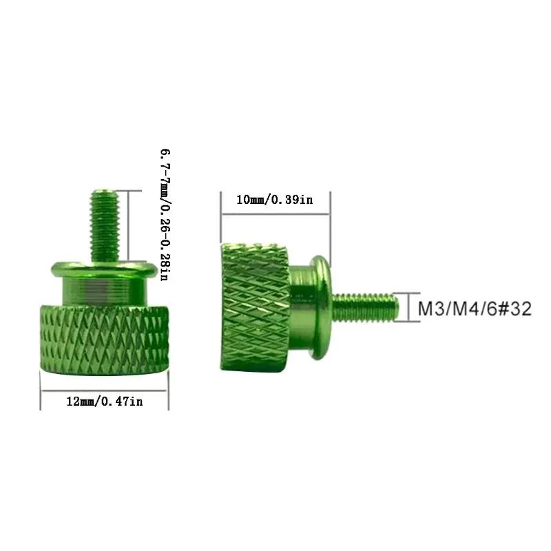 10Pcs M3 Aluminum Anodized Thumb Screws Computer Case Hand Grip Knurled Screw | Компьютеры и офис