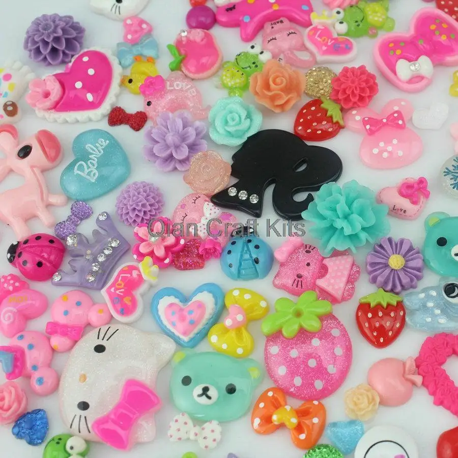 250 шт. смешанные кабошоны милые декоративные комплекты разные искусственные