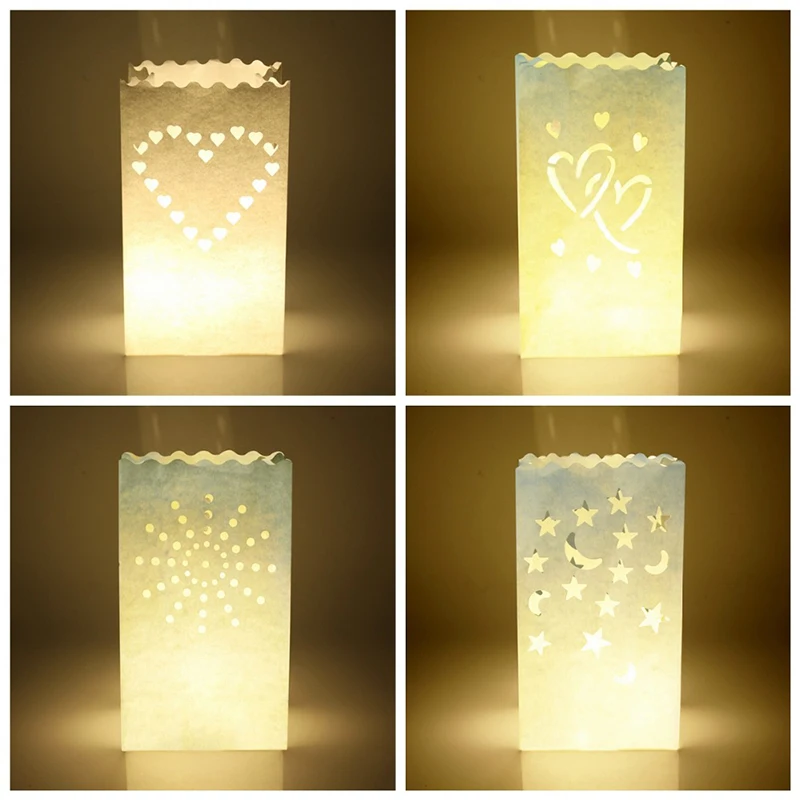 10 шт. бумажный подсвечник в виде звезды и Луны|Аксессуары для свечей| |