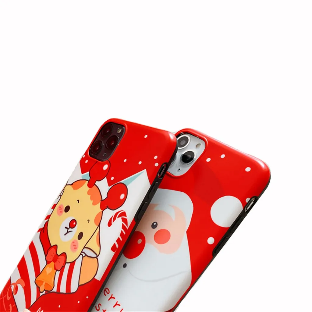 Binmer 6.1 inch Christmas Cute Cartoon Santa Elk Soft TPU Phone Case For IPhone 11 Inches cartoon phone case |
