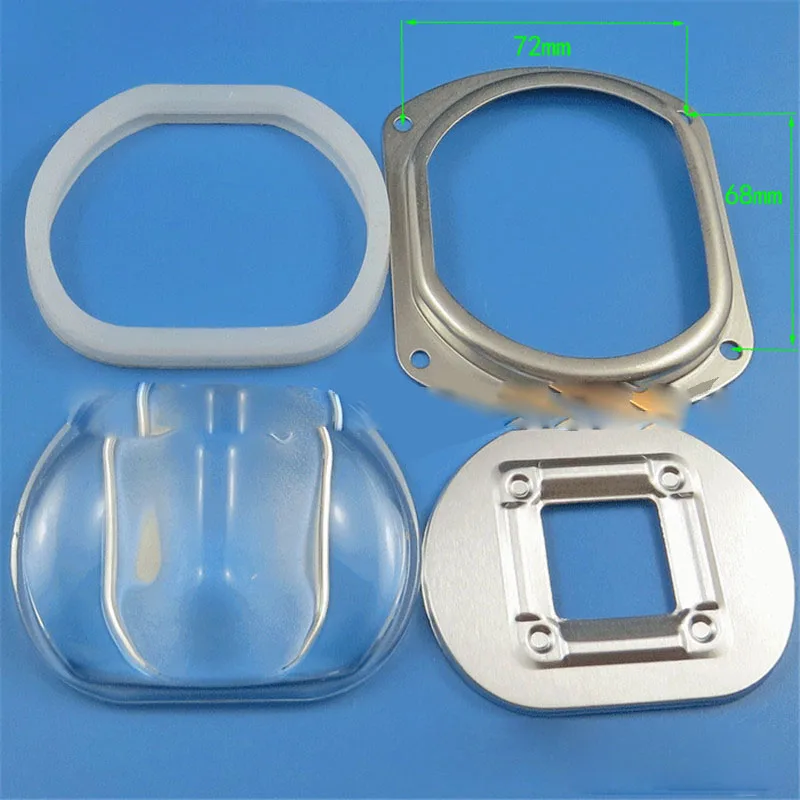 

78mm LED Street Light Lens Waterproof Ring Fixing Frame Reflector 4 Piece Set