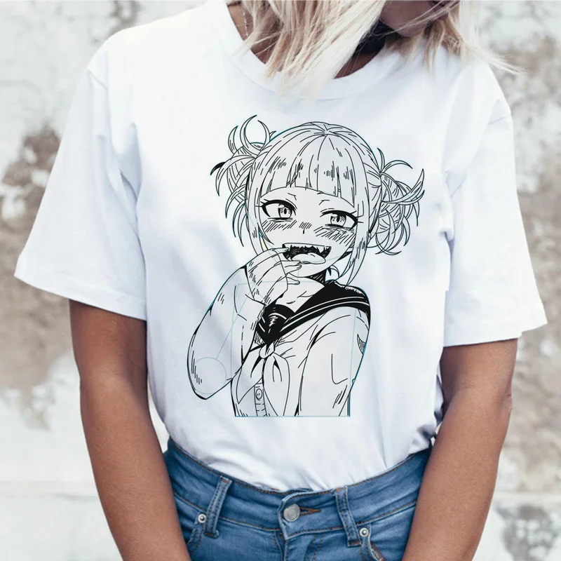 Футболка Himiko, мультяшная футболка Toga senpai, женская футболка waifu, женская футболка с надписью boku no hero Academy, футболка, футболка, harajuku, 90s