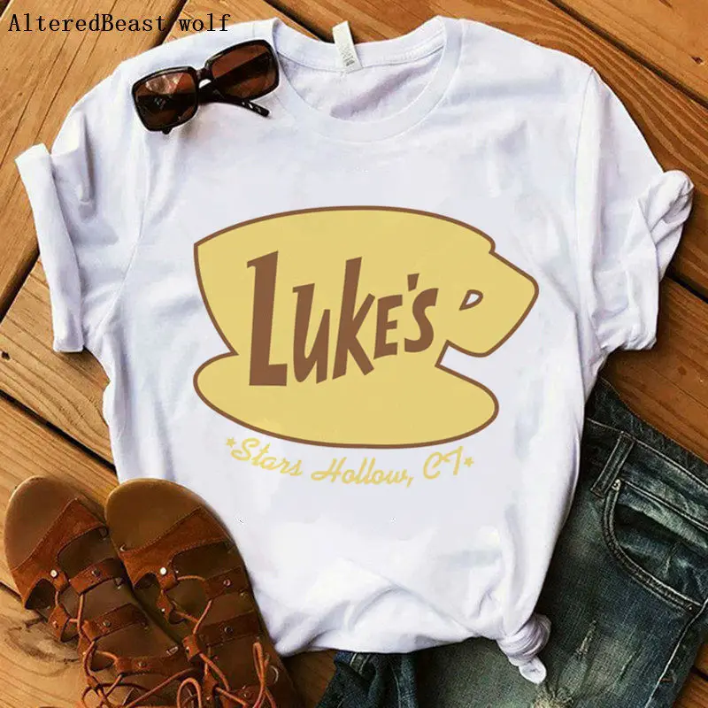 Новинка, модная футболка для женщин, Gilmore, для девочек, с принтом, LUKE'S, забавная футболка, для женщин, harajuku, летняя, короткий рукав, для женщин, vogue, топы - Цвет: as picture