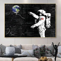 astronaut space dream stars graffiti art canvas painting posters and prints wall art pictures for living room home decoration
