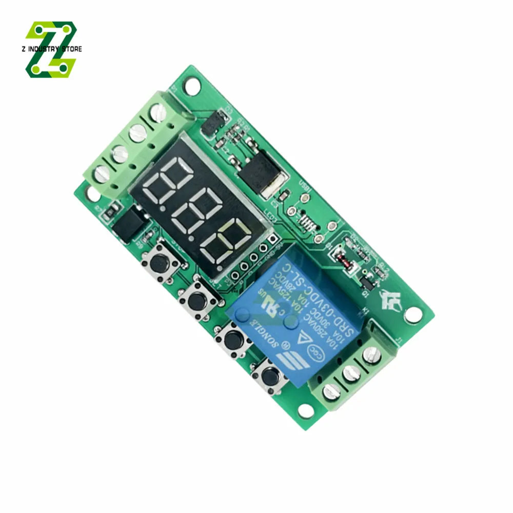 Светодиодный ное Цифровое реле задержки времени 5 в-30 в печатная плата модуль