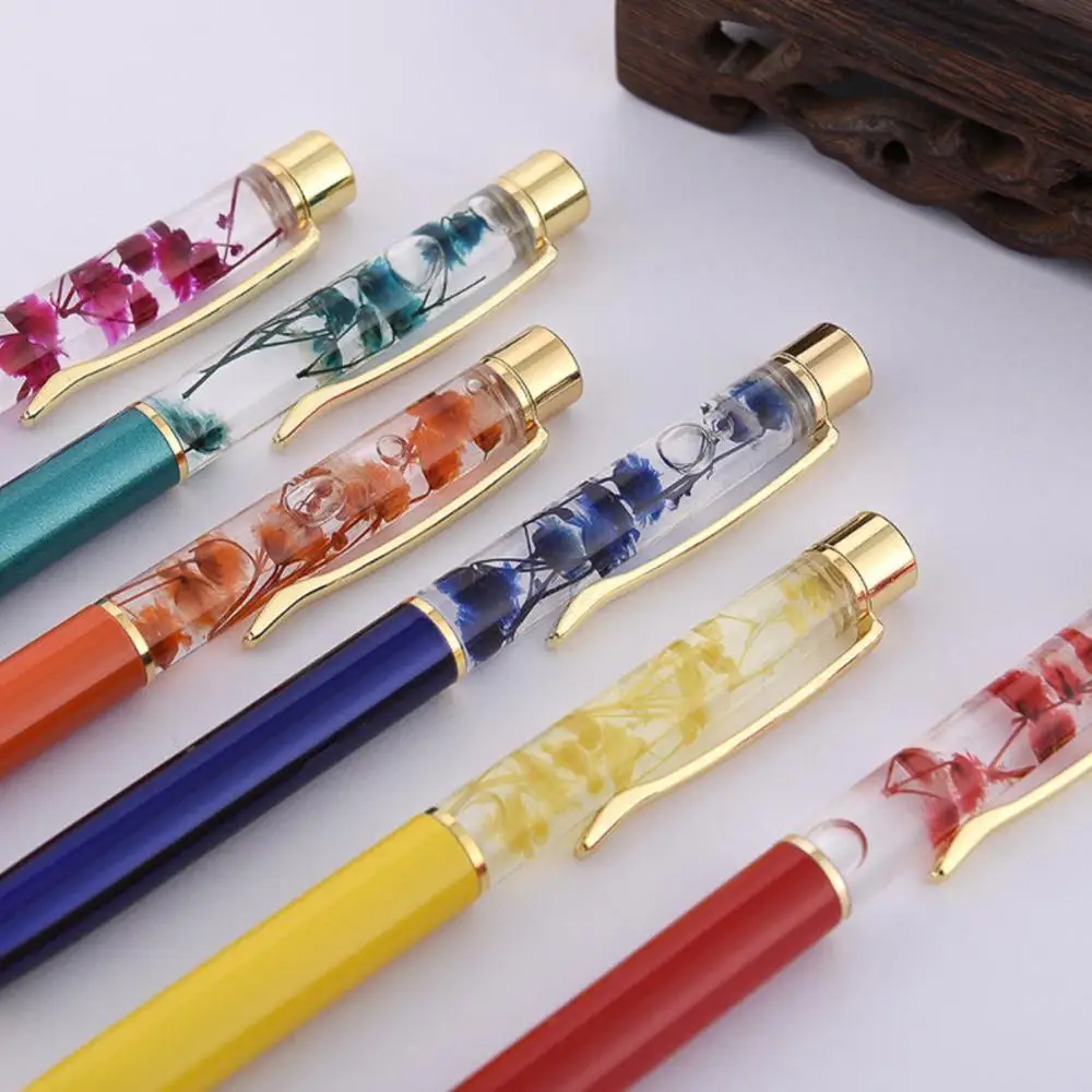 1 шт. роскошные металлические шариковые ручки с цветами мм деловые