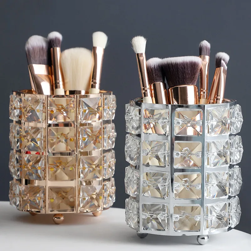 Металлический органайзер для макияжа держатель кистей коробка хранения