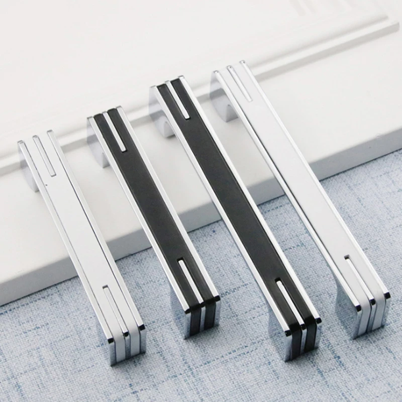 Нажимные дверные ручки для шкафа черного белого и серебристого цвета выдвижных