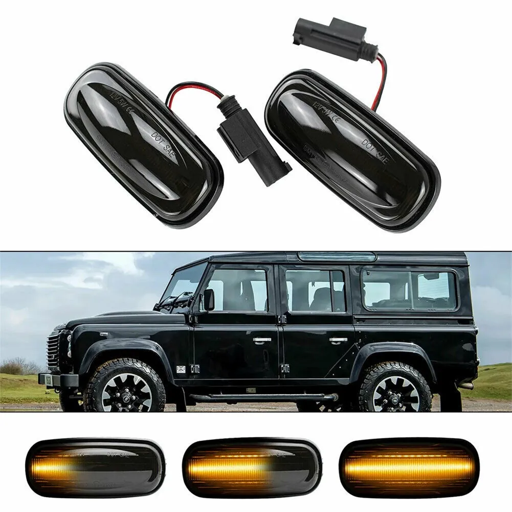 

Defender Side Marker Light Signal Smoked 2 Pcs 3.3*1.5*1.2inch Brand New