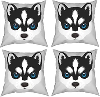 funny dog husky decorative square pillowcase 20x20 inch sofa living room bag 4 four season pillows