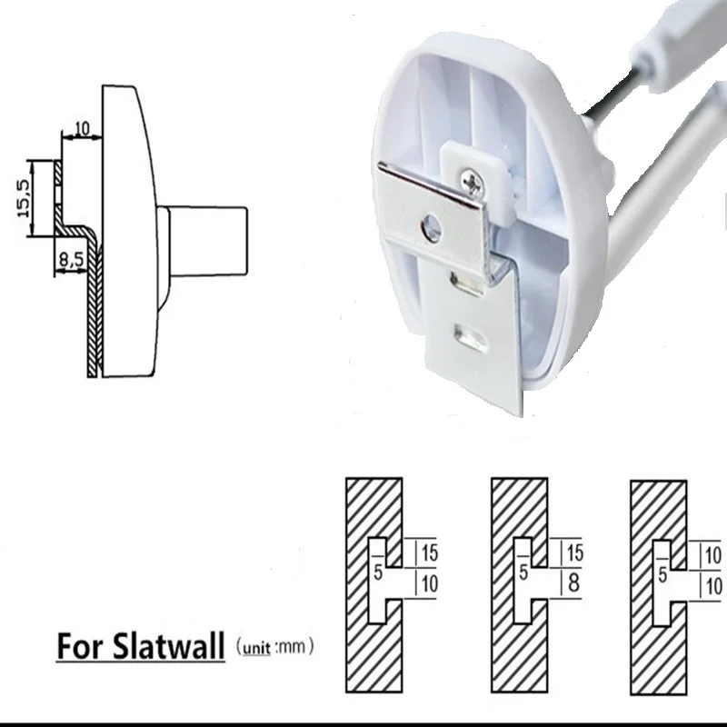 100 PCS/Lot DHL Air Shipping White Color 18cm Length Magnetic Key Included Mobile Store Against Shoplifting Secure Slatwall Hook |
