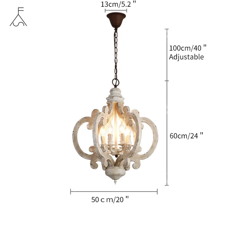 

UMEILUCE Industrial Chandelier Lighting Wood Vintage Pendant Fixture Farmhouse Kitchen Hanging Island Lamp for Living Bedroom