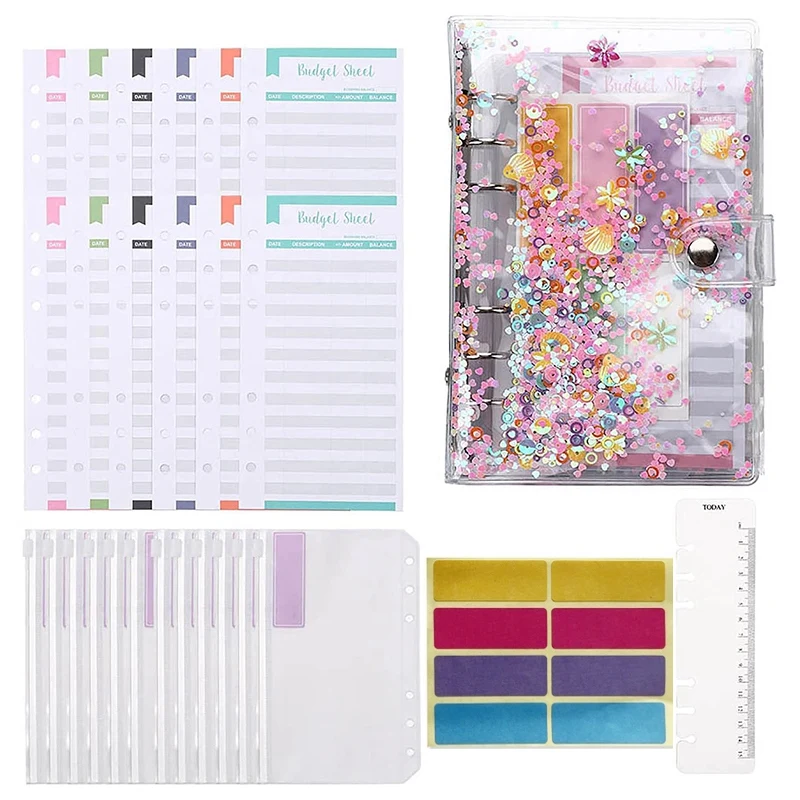 

28 Pcs A6 Binder Budget Envelopes Money Envelopes,Budget Binder with Cash Envelopes for Budgeting,PVC Notebook